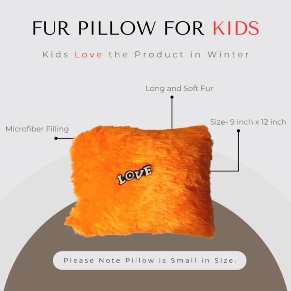 Baby Fur Pillow- Orange