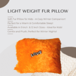 Baby Fur Pillow- Orange - Image 4