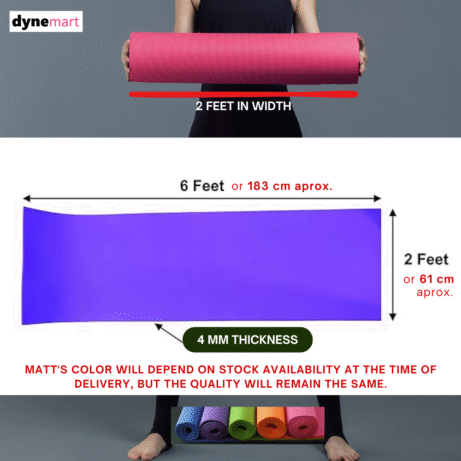 4mm Thickness Yoga Mat – 2ft x 6ft, EVA , Non-Slip Exercise Mat for Home Workout, Pilates, Gym & Fitness (Anti-Skid, Eco-friendly) Pack of 1 - Image 2