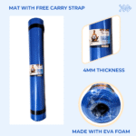 4mm Thickness Yoga Mat – 2ft x 6ft, EVA , Non-Slip Exercise Mat for Home Workout, Pilates, Gym & Fitness (Anti-Skid, Eco-friendly)