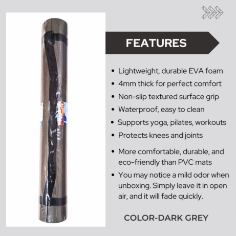 4mm Thickness Yoga Mat – 2ft x 6ft, EVA , Non-Slip Exercise Mat for Home Workout, Pilates, Gym & Fitness (Anti-Skid, Eco-friendly) - Image 2