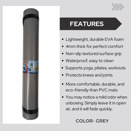 4mm Thickness Yoga Mat – 2ft x 6ft, EVA , Non-Slip Exercise Mat for Home Workout, Pilates, Gym & Fitness (Anti-Skid, Eco-friendly) - Image 2