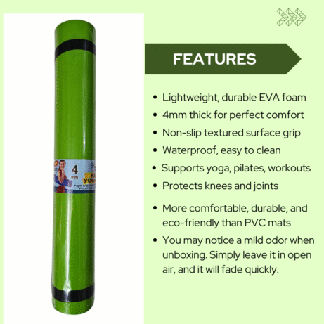 4mm Thickness Yoga Mat – 2ft x 6ft, EVA , Non-Slip Exercise Mat for Home Workout, Pilates, Gym & Fitness (Anti-Skid, Eco-friendly) - Image 3