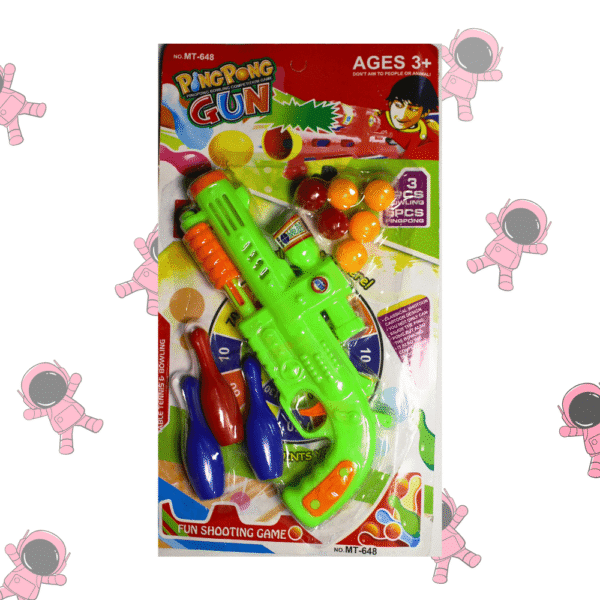 Soft Ping Pong Gun Toy for Kids - Safe and Gentle Plastic Gun - Adult Supervision Required - 10.5 Inch (Pack of 1)