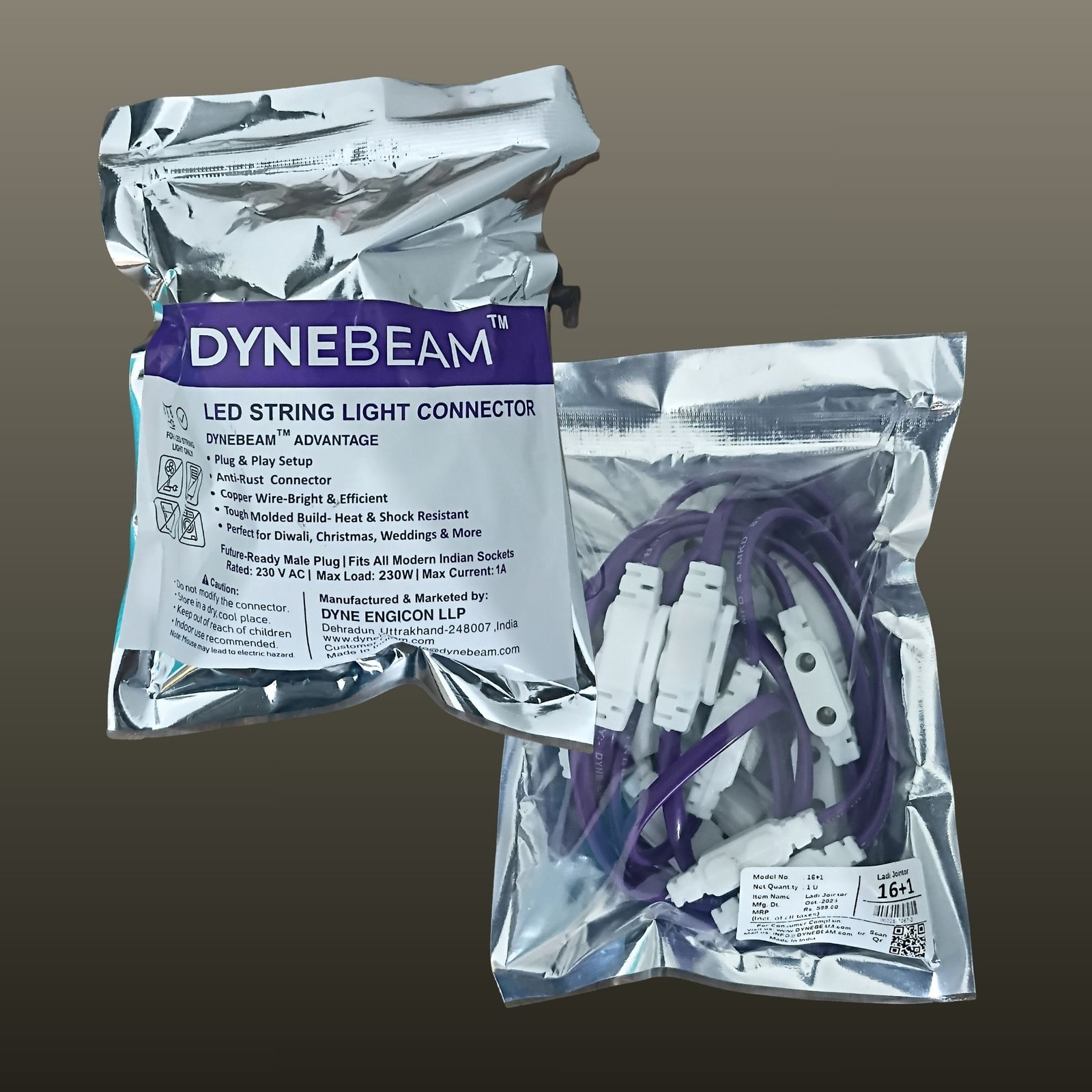 DYNEBEAM ® 16+1 LED String Light Connector – Jhalar Jointer for Festive Lighting-Female Sockets Wire Connector (Pack of 1) - Image 2