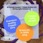 DYNEBEAM ® 16+1 LED String Light Connector – Jhalar Jointer for Festive Lighting-Female Sockets Wire Connector (Pack of 1) - Image 4