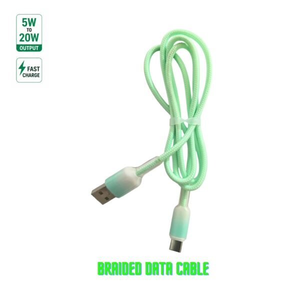 DYNEBEAM® Data Cable/Charging Cable/Braided Data Cable up to 20w, Fast Cable USB to Type C (Pack of 1)
