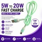 DYNEBEAM® Data Cable/Charging Cable/Braided Data Cable up to 20w, Fast Cable USB to Type C (Pack of 1) - Image 4